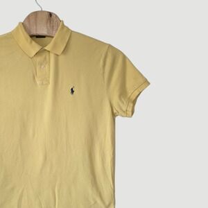 Polo Ralph Lauren Mens Yellow Custom Slim Fit Short Sleeve Polo Shirt XL